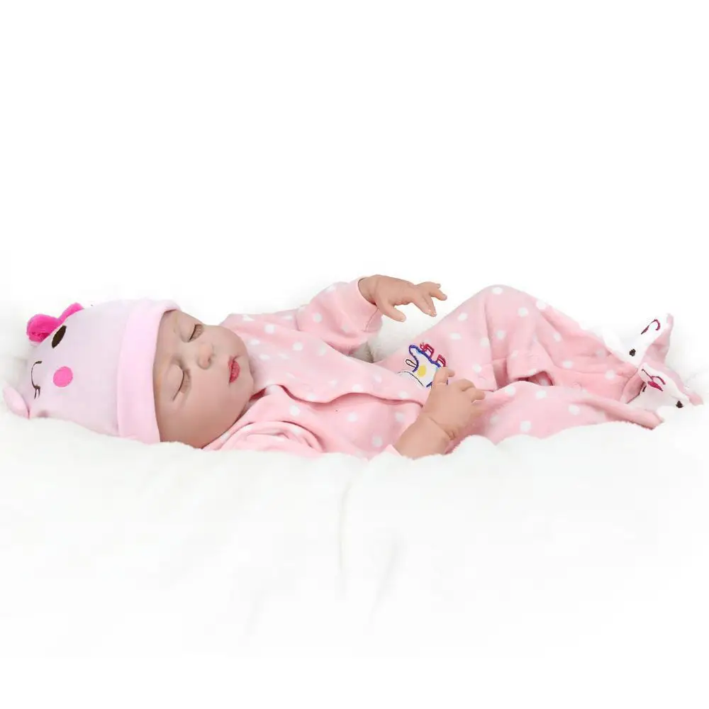 

RSG 22 Inches 56cm Bebe Reborn Realistic Newborn Baby Dolls Soft Full Vinyl Silicone Body Christmas Gift Toy for Children