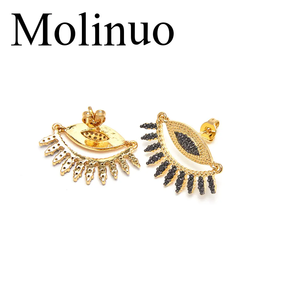 Molinuo earrings jewelry statement fashion devil eye shape inlaid cz female 2019 | Украшения и аксессуары