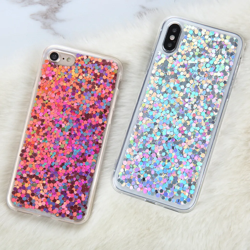 L-FADNUT эффектный Блестящий блестящий чехол для iPhone Xr X Xs 11 Pro Max 7 8 6S 6 Plus 5 5S SE милый