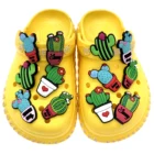 Комплект из 1 предмета; С изображениями растений обувь подвески кактус значок украшения для браслет Отверстие аксессуары в виде тапочек для детей вечерние подарки
