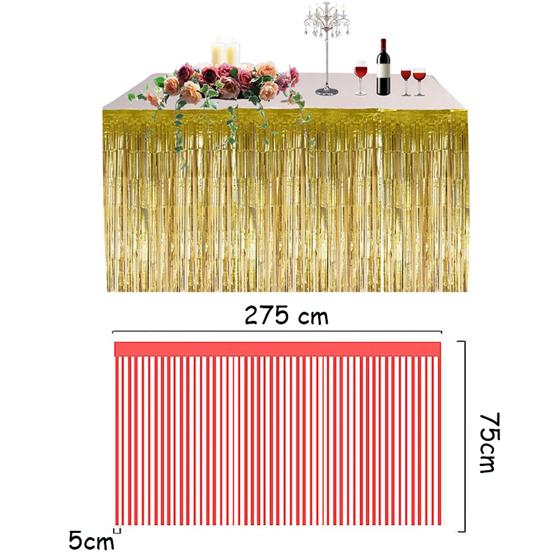 

2pcs/lot Hawaii Party Supplies Table Skirt Metallic Party Decoration Hawaiian Decorations Wedding Decoration Tropical Party