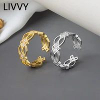 livvy 2021 trend silver color european smooth curve rings retro fashion tide flow 0pen ring