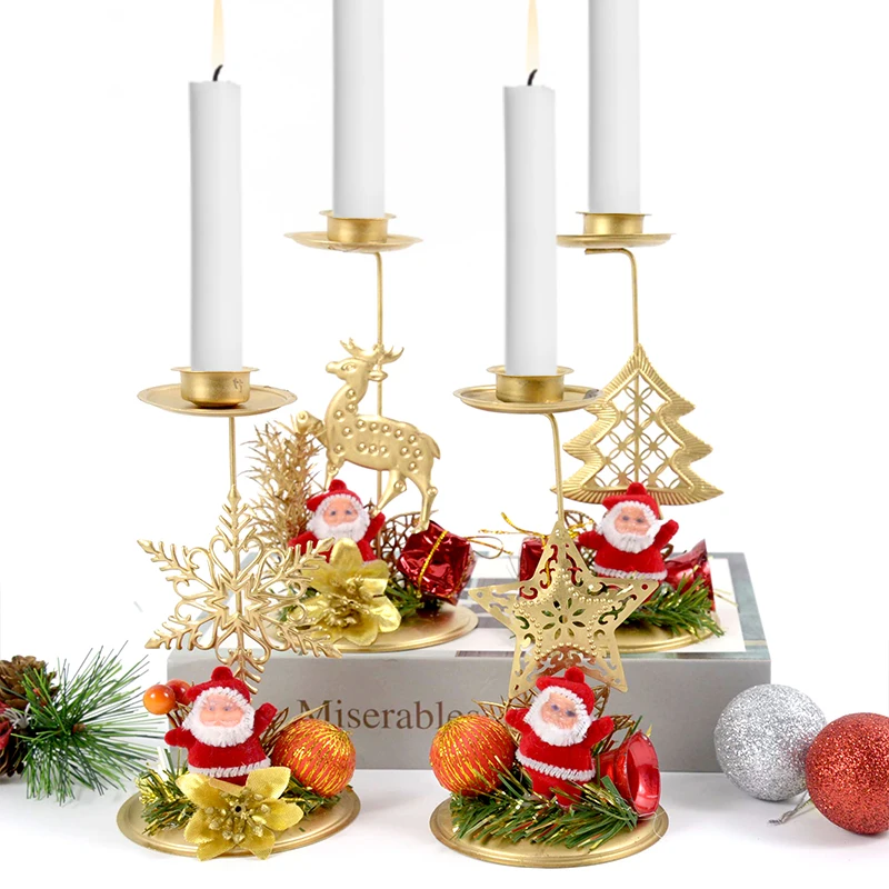 Christmas Tree Candlestick Table Ornament Decorations For Ch