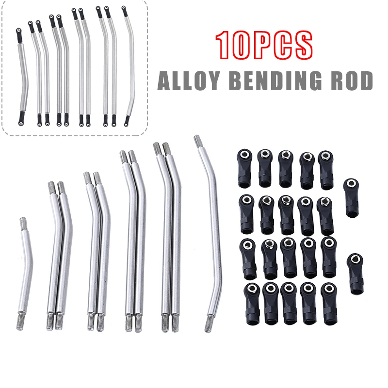 

Металлические звеньевые стержни, 10 шт., комплект звеньев, 87/104/120/137/143/145 мм, звеньевые стержни для 1:10 радиоуправляемого автомобиля, осевые SCX1090046 90047 90075, аксессуары