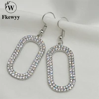 fkewyy gothic earrings for women 2021 luxury geometry jewelry punk accessories rhinestone dangle earrings hoop charm jewelry