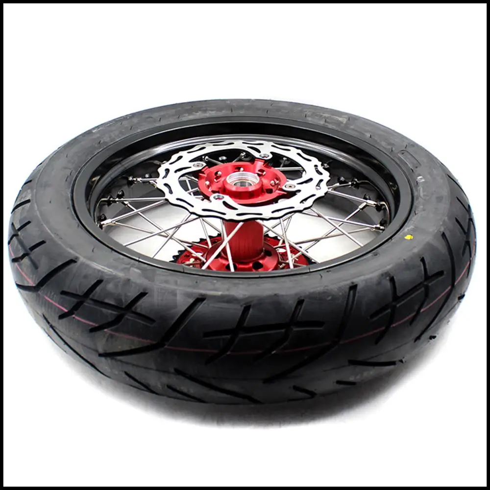 KKE 3 5/4 25 супермото колеса с CST шины для Suzuki RMZ250 2007 2020 RMZ450 2005 красные концентраторы