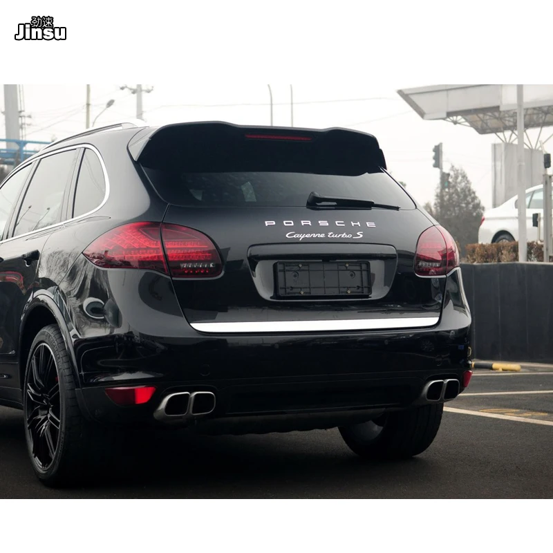Серебристая квадратная выхлопная труба для Porsche Cayenne 958 1 V6 V8 2011 - 2014 s GTS из