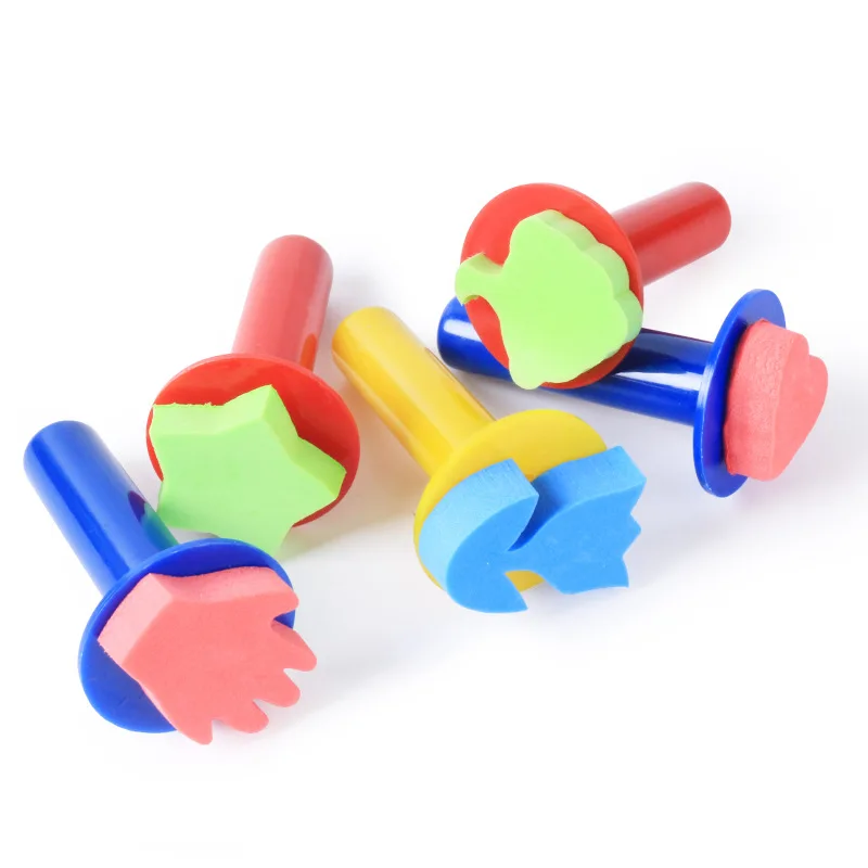 Sellos de esponja para ni&ntilde;os y ni&ntilde;as, Juguetes educativos, manualidades, pintura, aprendizaje, colorear y dibujar, 5 uds.-3