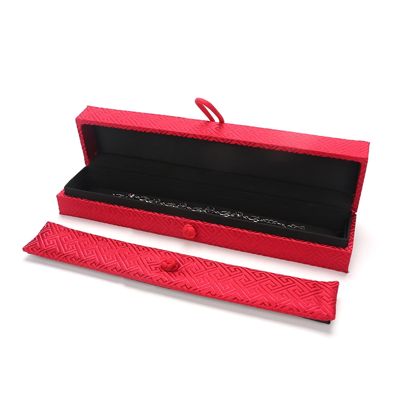 

Красная коробочка для колец обручальные свадебные ювелирные изделия для хранения парчи Кнопка ювелирные изделия серьги кулон Дисплей Орга...