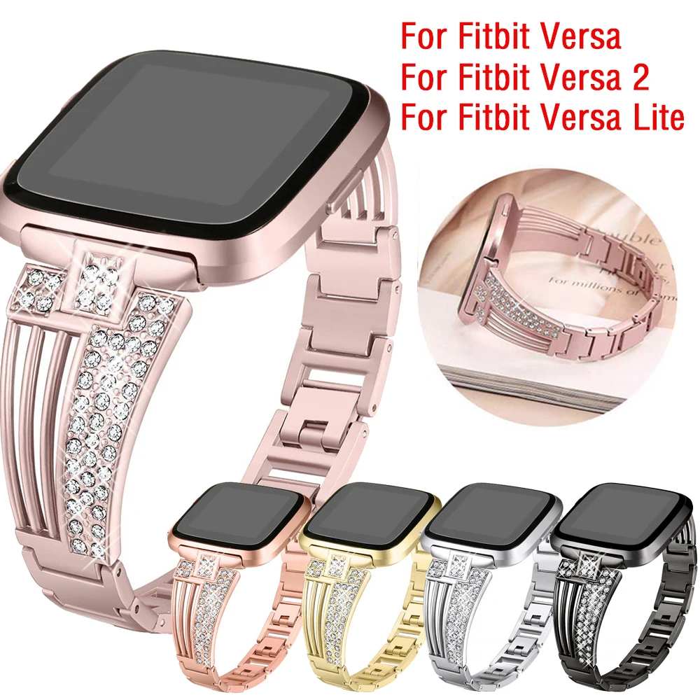 2020 Роскошные браслеты для Fitbit Versa 2 Band умные часы из нержавеющей стали ремешки