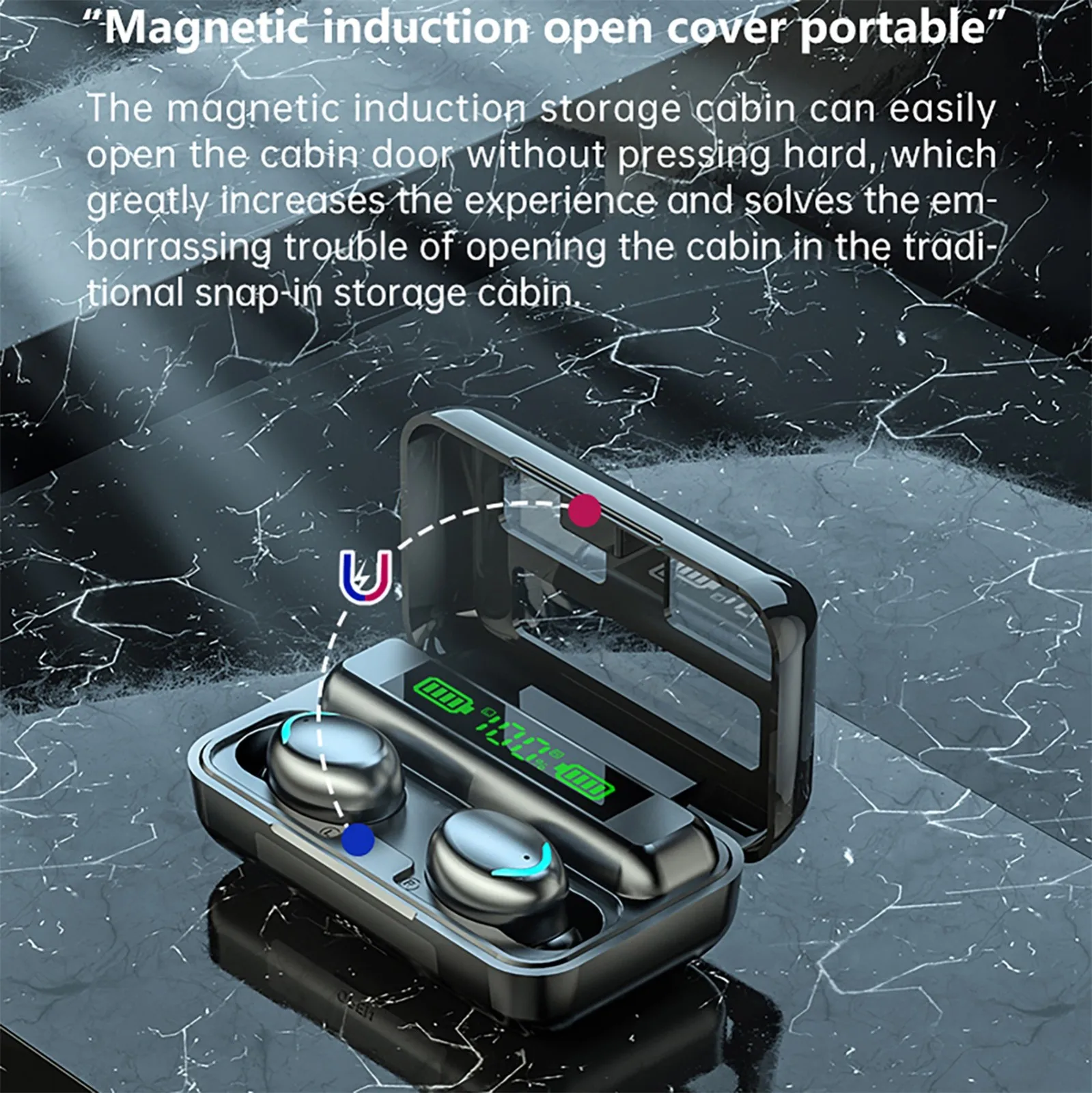 

R11 Stereo Wireless Earbuds Sports Bluetooth Headset Touch- Mini Earbuds Music Mirror LED Digital display Touch Sports Stereo TW