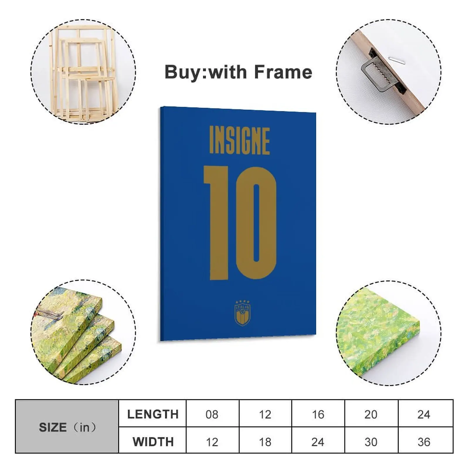 

Decoration 10 Lorenzo Insigne Italy Print Painting Canvas Picture for Living Room Wall Room Posters With Frame Modern Home