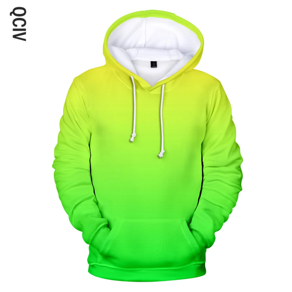 

Green Hoodies Men's Sweatshirt Custom Colourful Gradient Hoodie Men/Women Solid Color Hoody Sportwear Neon hoodie men