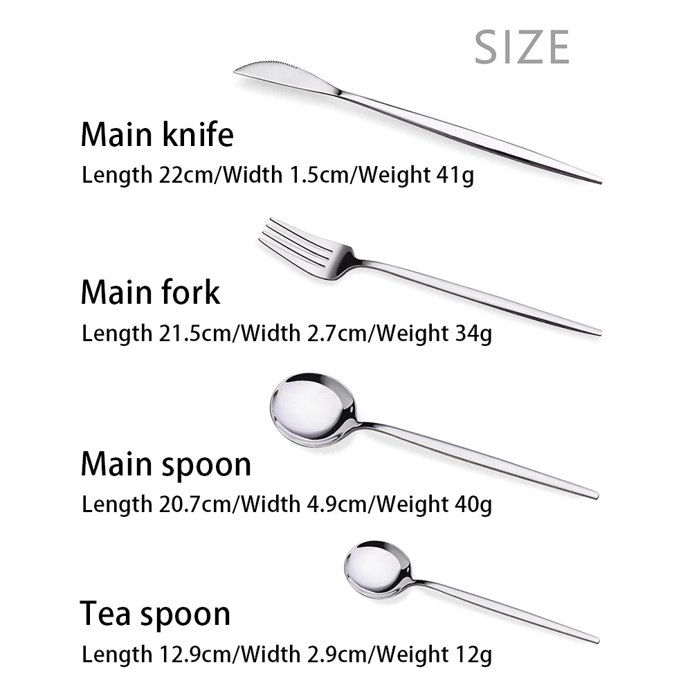

4 Pcs/se Black Gold Dinner Knife Fork Spoon Tableware Western Food Set Children's Fruit Fork Stainless Steel For Dinnerware