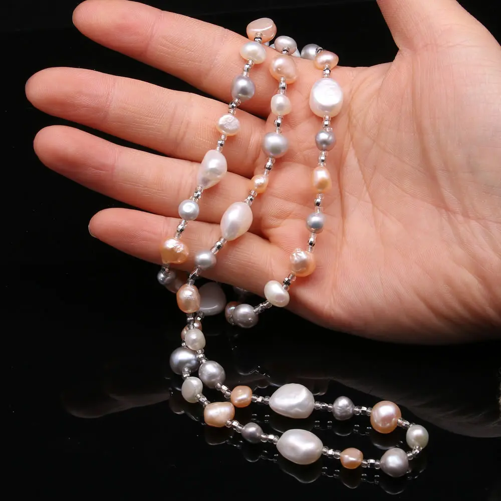

High-Quality Necklace Natural Freshwater Pearl Two-Sided Light Necklace for Women Party Wedding Jewelry Gift