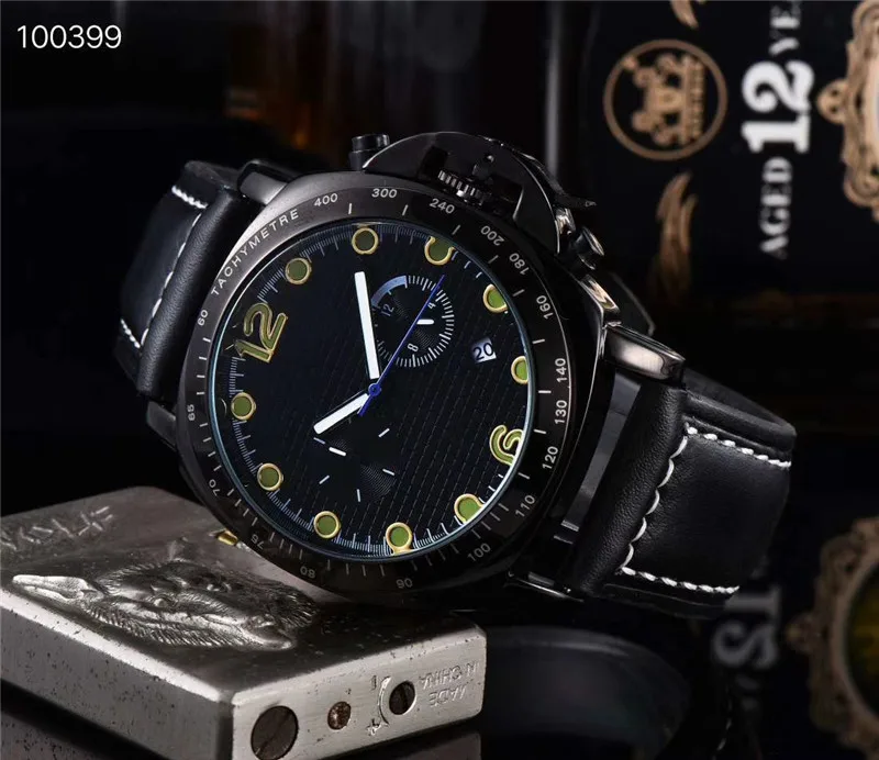 

Wristwatch Mens Top Brand Luxury Sports Watch Men Fashion Leather Chronograph Watches with Date for Men Male Clock