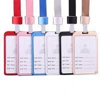 1pc badge card holder with hanging neck strap lanyard for student nurse worker exhibition office school id credit card cover set