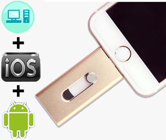 3 в 1 USB 128 ГБ 0 флэш накопитель OTG Флешка Металл 64 32 16 Микро для iPhone X 8 7 6 8plus iPad Stick|USB