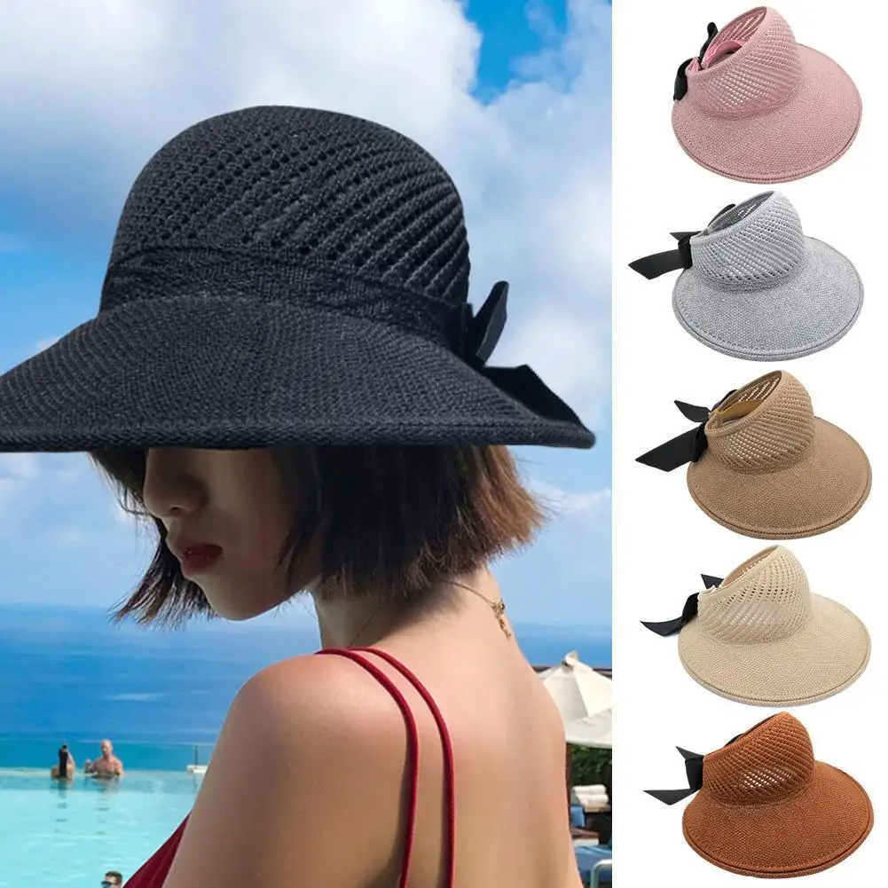 

Outdoor Summer Female Hats Big Brim Classic Bowknot Fashion Casual Protected Cap Hat Uv Hat Straw For Women Beach Folda S5r6