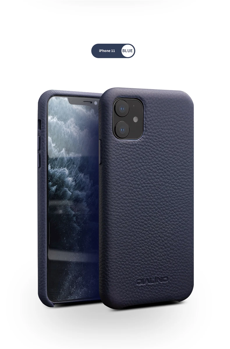 QIALINO, деловой чехол из натуральной кожи для iPhone 11 Pro Max, модная Роскошная ультратонкая Задняя сумка для iPhone 11 Pro