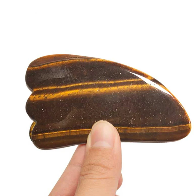 Натуральный тигровый глаз массажный ролик для лица нефритовый Gua Sha набор