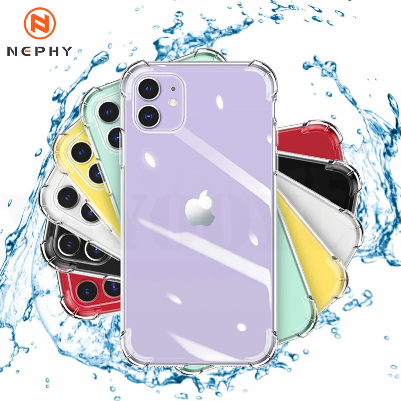 Противоударный силиконовый мягкий прозрачный чехол для iPhone 11 Pro X XR XS Max 5 6 5S 6S 7 8 Plus
