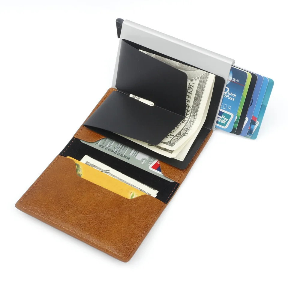 Держатель для Карт Rfid мужчин и женщин кошельки кошелек денег Мужской винтажный