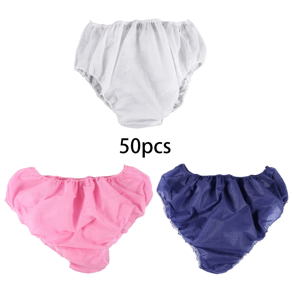 

50 Pieces Disposable Panties Portable Breathable Individually Wrapped One Time Use Handy Briefs for SPA Hotel Waxing Women Men
