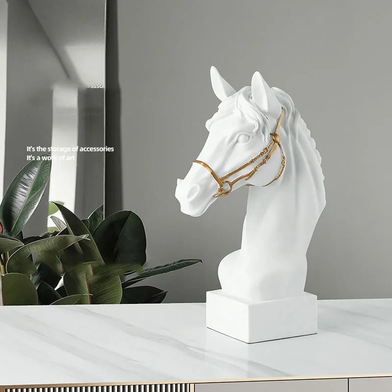 Современная белая статуя с головой лошади для дома гостиной декор телевизора