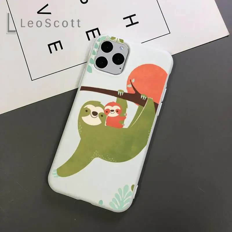 

Cute animal yoga sloth Phone Case Candy Color for iPhone 11 12 mini pro XS MAX 8 7 6 6S Plus X 5S SE 2020 XR
