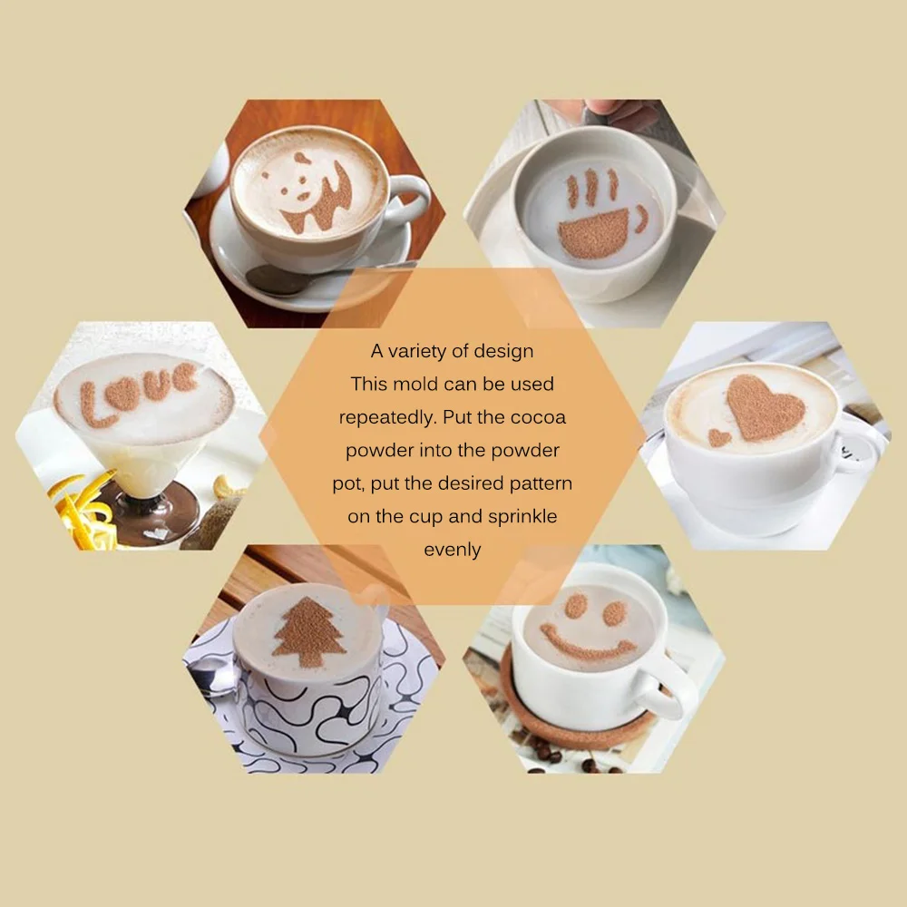 16 шт. трафареты для капучино кофе молока баристы инструмент распыления | Дом и сад