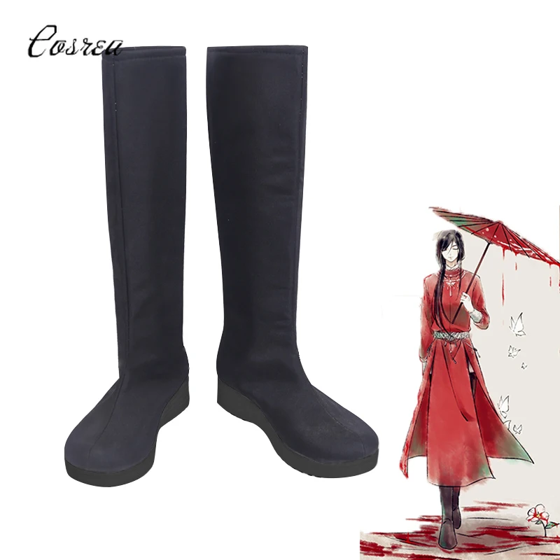 

Cosrea Cosplay Tian Guan Ci Fu Shoes Xie Lian High Heels White Boots Hua Cheng Black Shoes XieLian Halloween Props Men Women