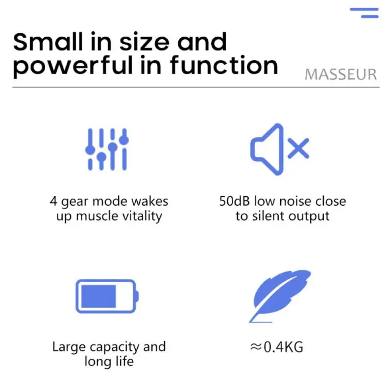 

MINI Fascia Gun Soothes Muscle Full Body Massager Portable Fitness Equipment 4 Massage Connector 4 Speed Adjustment