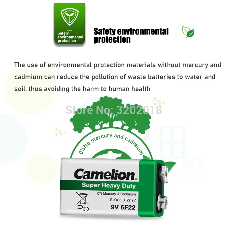 1 шт. Camelion 9V 6F22 PPP3 6LR61 акумуляторная батарея литий Батарея сверхповышенной