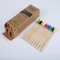 10pcspack toothbrush eco friendly bamboo handle soft bristles biodegradable environmentally portable travel tooth brush set