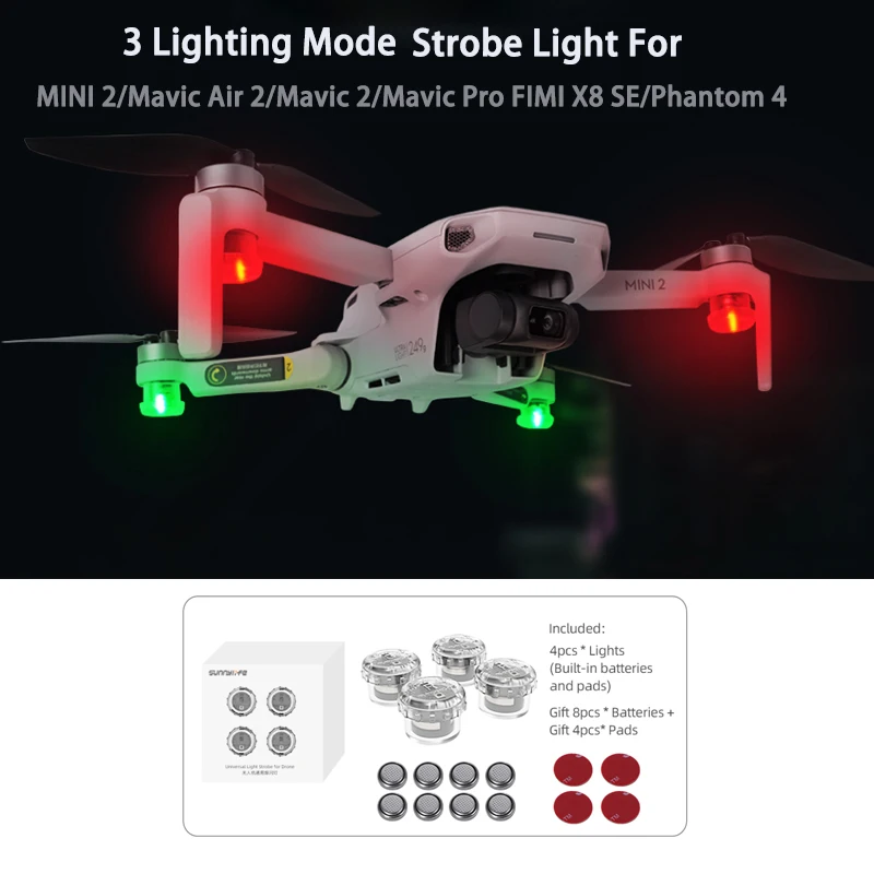 Лампа-стробоскоп QISHKJ для DJI Mini 3 Pro Mavic Air 2S