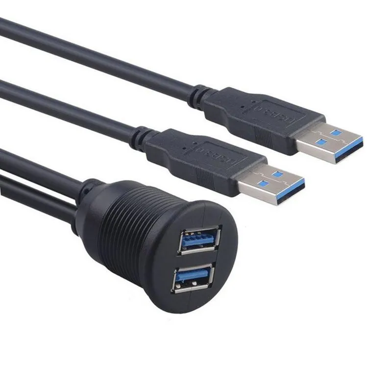 LBSC 2 порта двойной USB 3 0 удлинитель AUX смывное крепление для автомобиля