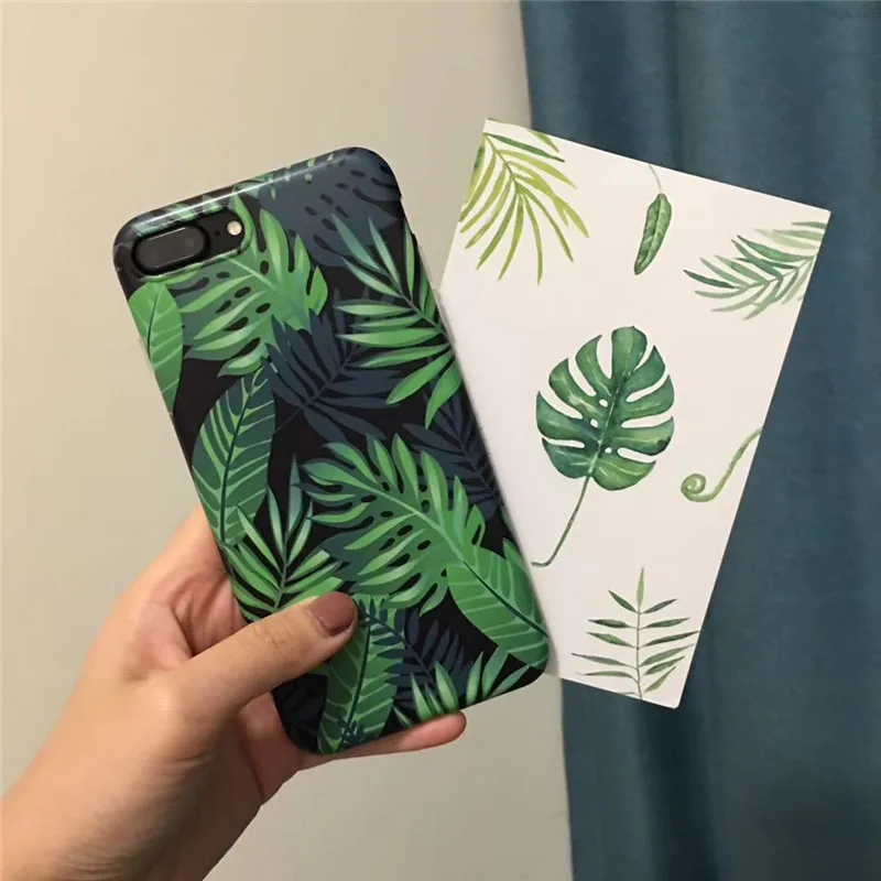 Vintage Banana Leaf Phone Cases for iPhone Apple 6 6s Plus 7 8 X Soft IMD Mobile Protective Full Body Back Cover Gift Shell | Мобильные