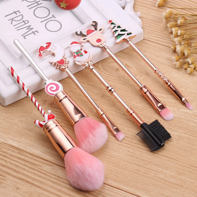 

1Set Christmas Makeup Brushes Set Eye Shadow Blush Brushes Xmas Gift Makeup Tool