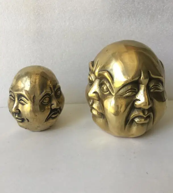 

8cm /5.8cm Different expressions on four sides of classic Buddhism: joy, anger, sadness and joy bronze statue