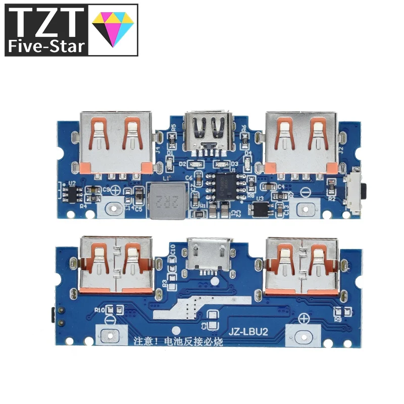 Микро/Тип C USB 5V 2.4A Dual 18650 Boost Батарея Зарядное устройство доска мобильного