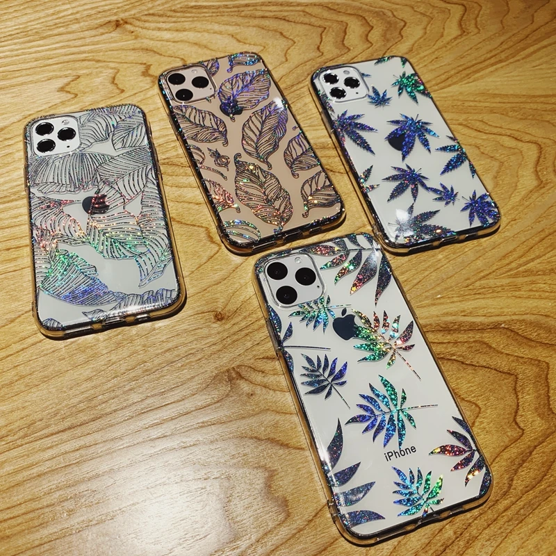 Голографический Блестящий Прозрачный мягкий силиконовый чехол из ТПУ для iPhone X XR