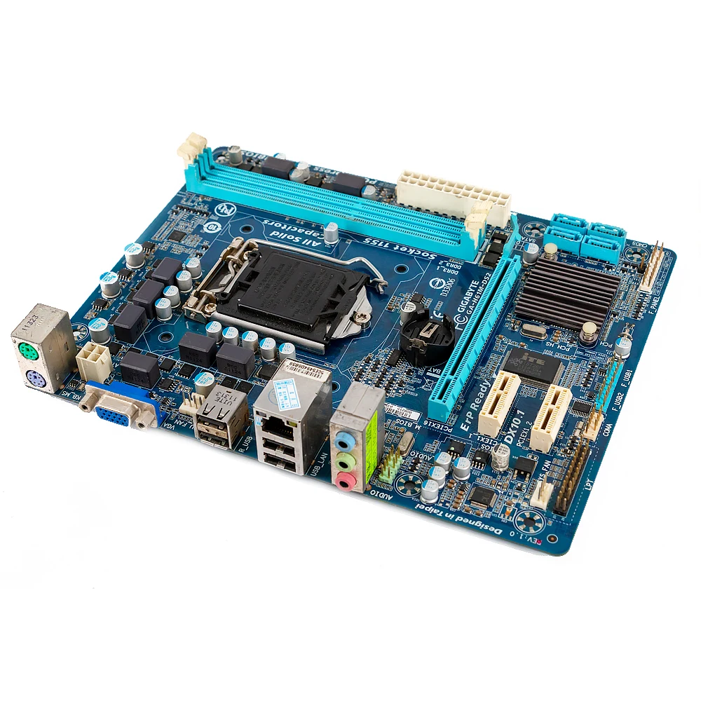 Gigabyte GA-H61M-DS2 настольная материнская плата H61 LGA 1155 для Core i3 i5 DDR3 16 Гб Micro-ATX H61M-DS2 б/у |