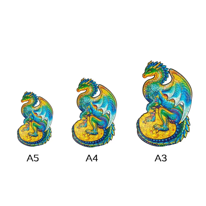 

Green Dragon DIY Wooden Puzzle for Adults Children Wooden Puzzles Animal Wooden Jigsaw Puzzle Block Relax Board Game Toys Gift