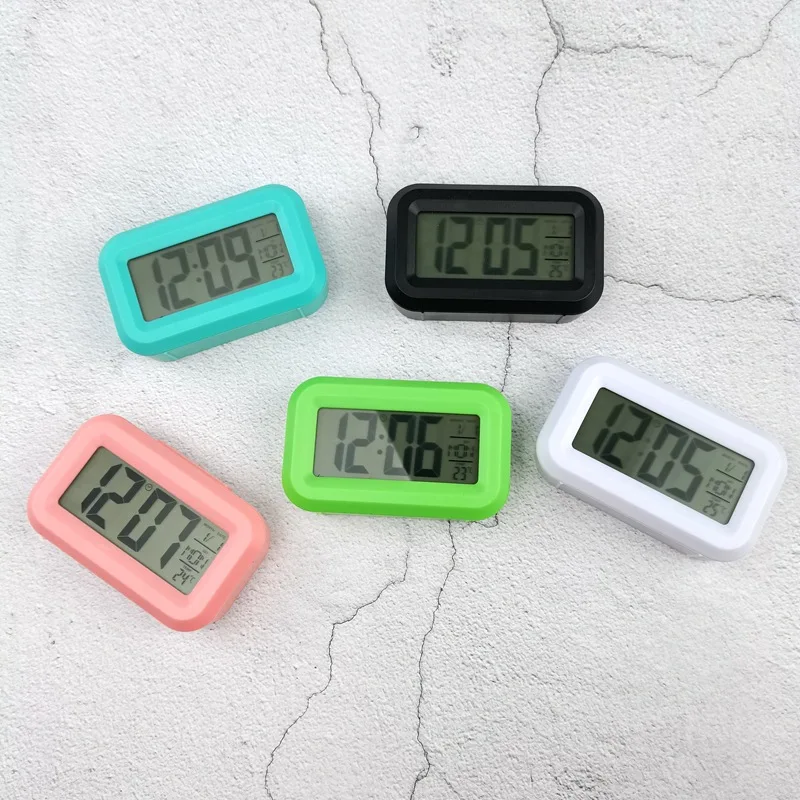 Mini Music Digital Alarm Clock Backlight Snooze Mute Calendar Desktop Alaways On Table Clocks Temperature Electronic LED Clocks 2