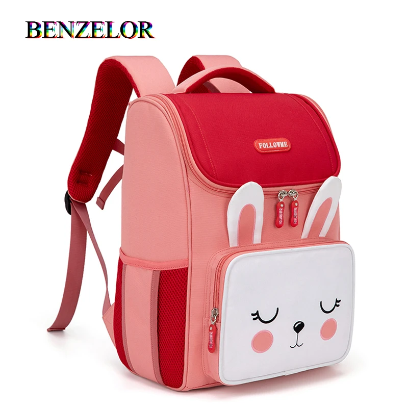 Школьный портфель для девочек и мальчиков детский рюкзак с милым кроликом