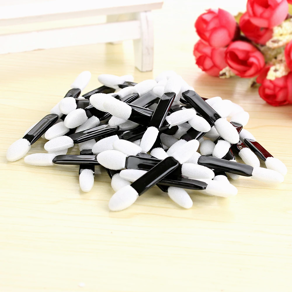 

50pcs Eye Shadow Sponge Brushes Applicator Double Foam Head Cosmetic Tool for girl lady Disposable Make Up Tool