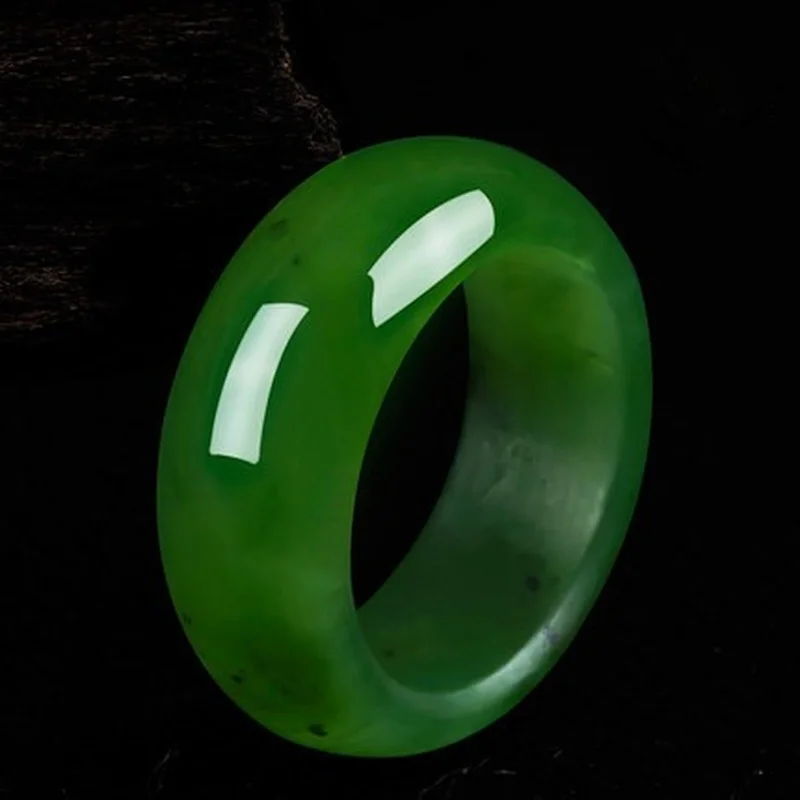 Кольцо из яшмы натурального шпината зеленое кольцо китайского жадеита