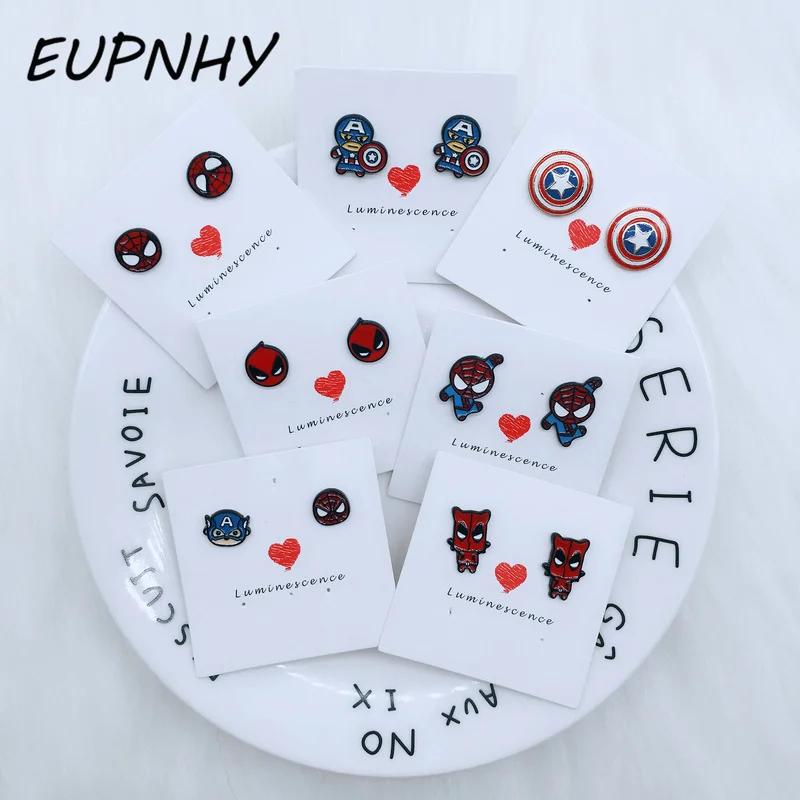 EUPNHY 1 пара серьги гвоздики с героями мультфильмов милые для женщин и девочек