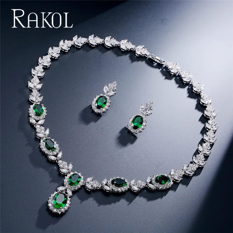 RAKOL романтический модный белый комплект ювелирных изделий цветок дизайн капли
